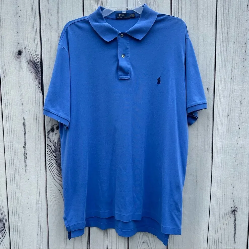 Polo Ralph Lauren Polo Shirt Men's XLT Tall Blue Golf Preppy Blue‎ Pony